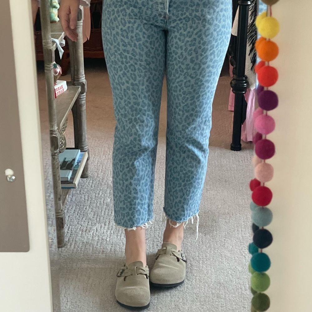 Levi’s Leopard Print Blue Jeans